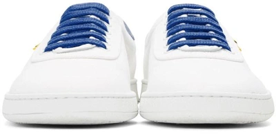 White & Blue Canvas APR-003 Sneakers