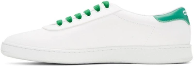 Shop Aprix White And Green Canvas Apr-003 Sneakers In White/kelly Green
