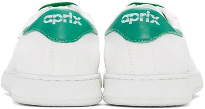 Shop Aprix White And Green Canvas Apr-003 Sneakers In White/kelly Green