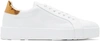 JIL SANDER White & Gold Leather Sneakers