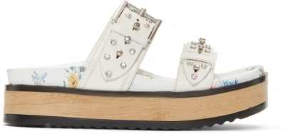Shop Alexander Mcqueen White Studded Slide Sandals