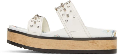 Shop Alexander Mcqueen White Studded Slide Sandals