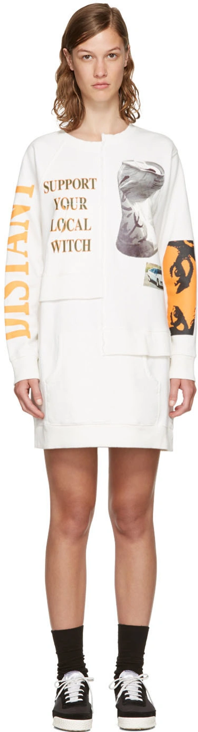 Perks And Mini Off-white Oversized Picket Sweater Dress