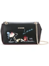 LOVE MOSCHINO doll embroidery shoulder bag,ポリウレタン100%
