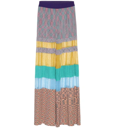 Shop Missoni Knitted Cotton-blend Trousers In Multicoloured