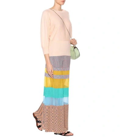 Shop Missoni Knitted Cotton-blend Trousers In Multicoloured