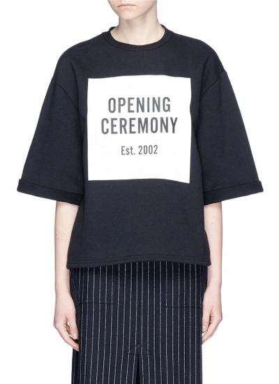 Opening Ceremony 'oc' Mirrored Logo Print Cotton Fleece Sweatshirt