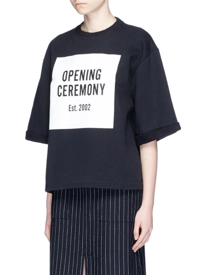 Shop Opening Ceremony 'oc' Mirrored Logo Print Cotton Fleece Sweatshirt