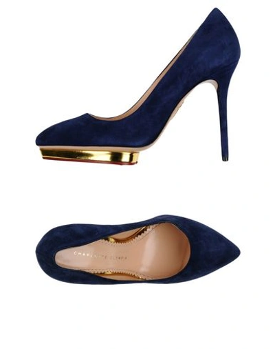 Shop Charlotte Olympia Pumps In Dark Blue