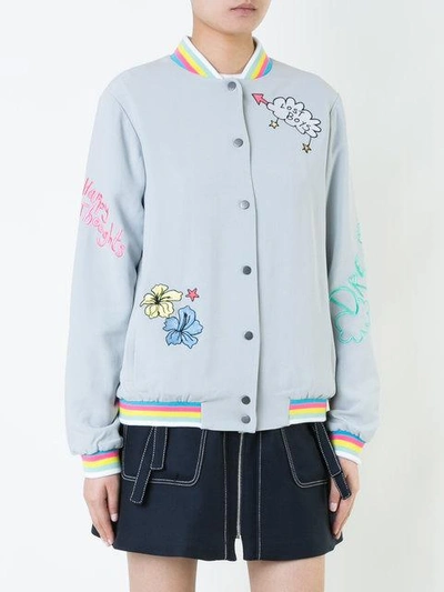 Shop Mira Mikati Embroidered Bomber Jacket