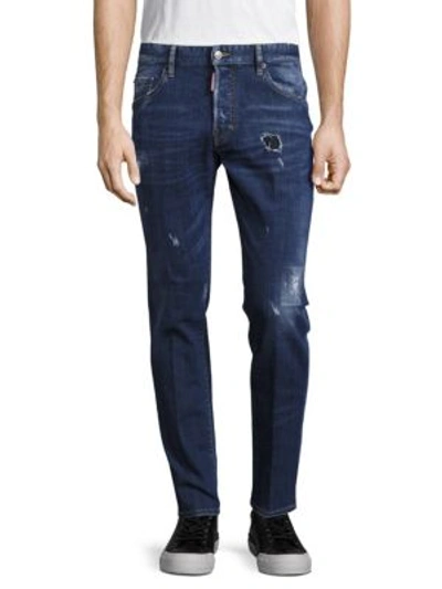 Dsquared2 Ripped Five-pocket Jeans In Denim