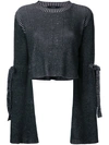 ELLERY flare-sleeve cropped sweater,HANDWASH