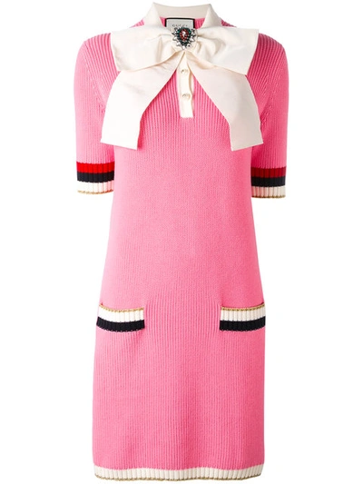 Gucci Bow-embellished Knitted Dress