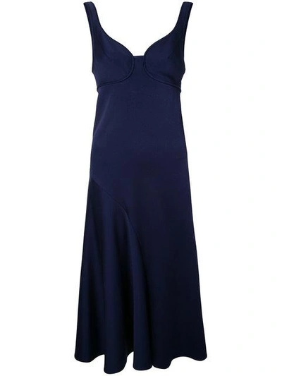 Shop Victoria Beckham Flared Dress In Blue