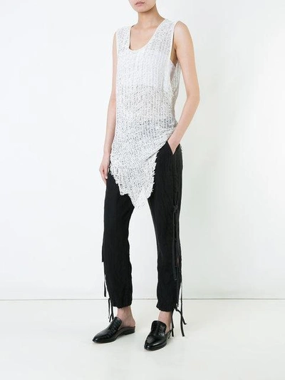 Shop Greg Lauren Tank Top In Neutrals