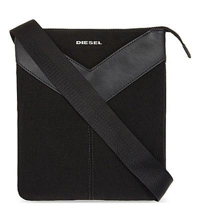Diesel Mr. V Cotton Cross-body Bag In Black