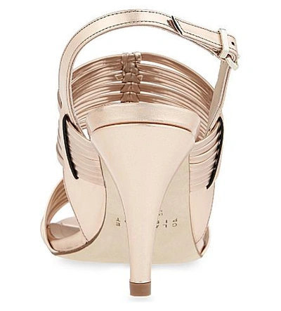 Shop Claudie Pierlot Adelais Metallic Leather Heeled Sandals In Rose