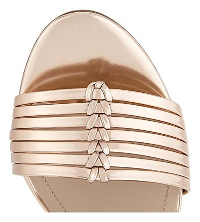 Shop Claudie Pierlot Adelais Metallic Leather Heeled Sandals In Rose