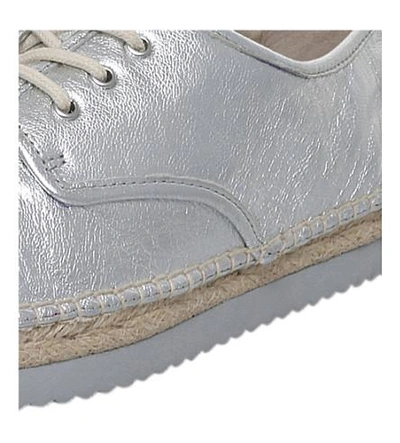 Shop Michael Michael Kors Hastings Metallic-leather Espadrilles In Silver