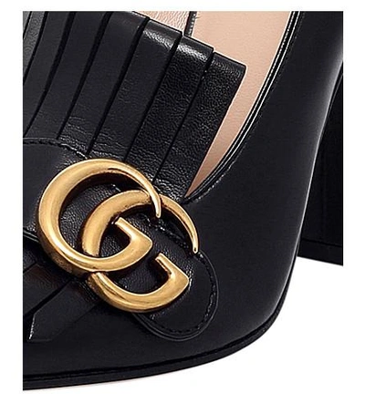Shop Gucci Marmont Leather Pumps In Black
