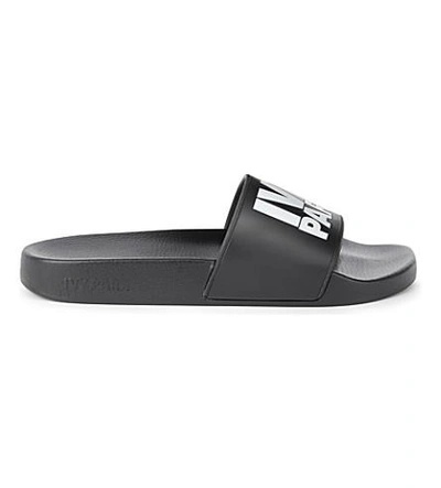 Shop Ivy Park Logo Slider Sandals In Black