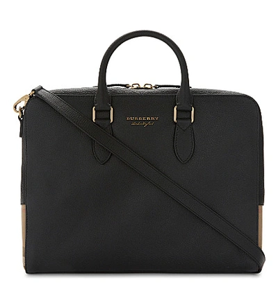 Burberry Horton Leather Holdall In Black