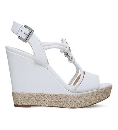 Michael Michael Kors Kinley Leather Espadrilles In White