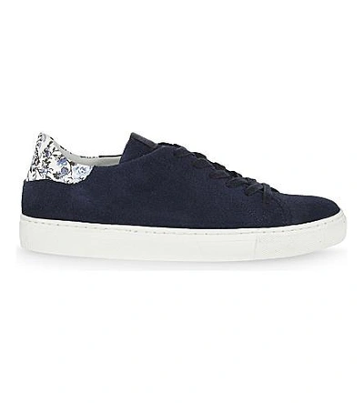 Shop Claudie Pierlot Azote Suede Lace-up Sneakers In Marine