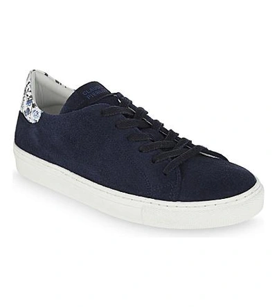 Shop Claudie Pierlot Azote Suede Lace-up Sneakers In Marine