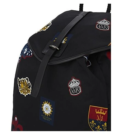 Shop Alexander Mcqueen Badges Nylon Backpack In Navy