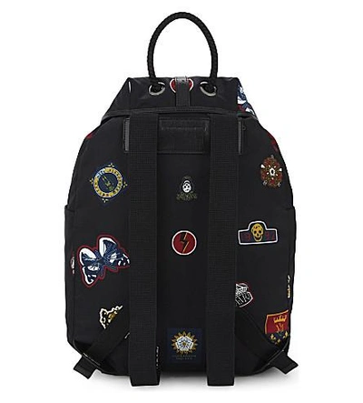 Shop Alexander Mcqueen Badges Nylon Backpack In Navy