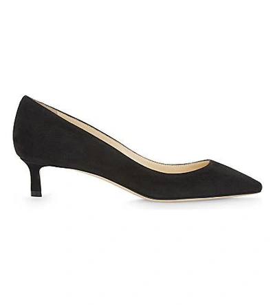 Shop Jimmy Choo Romy 40 Suede Courts In Black