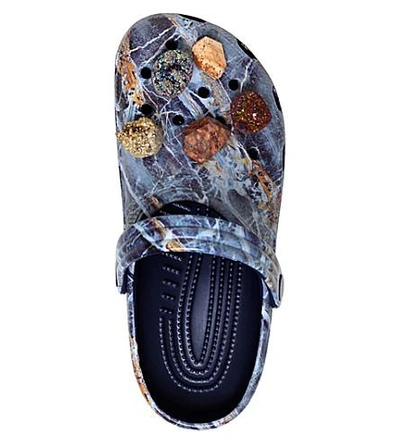 Shop Christopher Kane Crocs Stone-embellished Rubber Sandals In Blue
