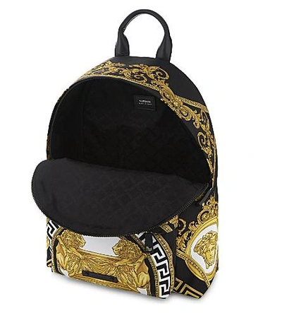 Shop Versace Baroque Backpack In Gold Black