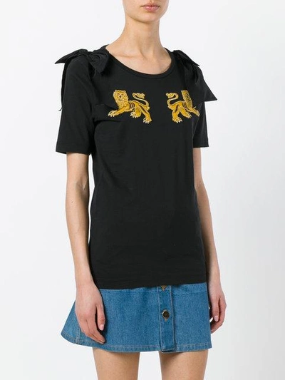 Shop Dsquared2 Lion Motif T-shirt In Black