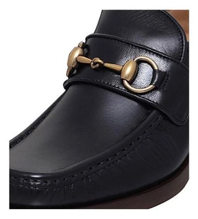 Shop Gucci Vegas Leather Loafers In Black