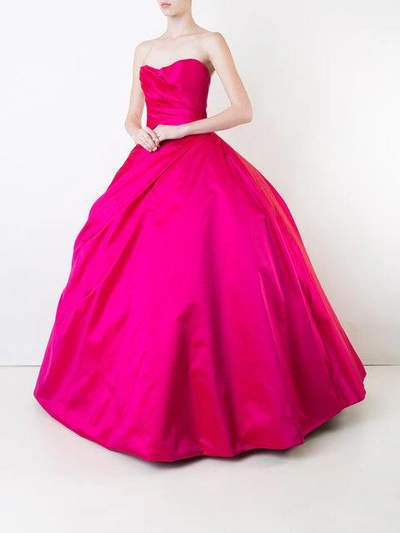 Shop Romona Keveza Strapless Ball Gown - Pink