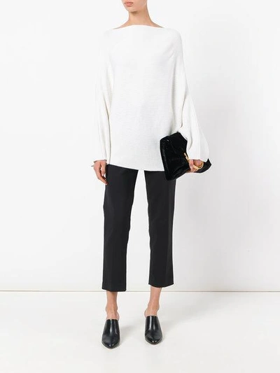 Shop Calvin Klein Collection Cashmere Oversized Ribbed Sweater In Neutrals