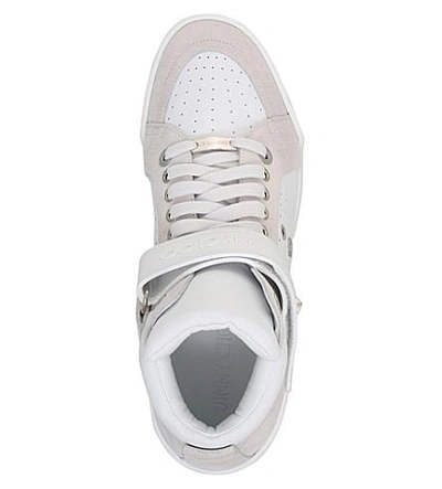 Shop Jimmy Choo Lewis Leather High-top Trainers In White