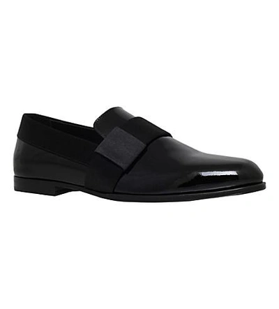 Shop Jimmy Choo John Patent-leather Slippers In Black