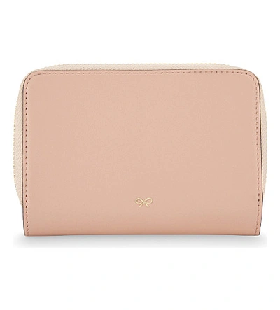 Anya Hindmarch Smiley Face Leather Purse In Powder Pink