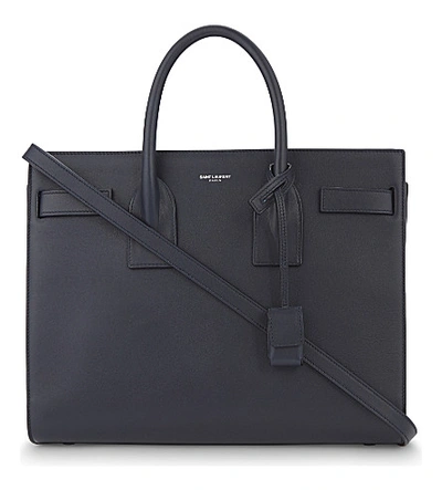 Saint Laurent Sac De Jour Leather Tote In Marine