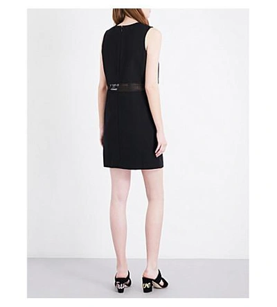 Shop Maje Restal Stretch-cotton Dress In Black