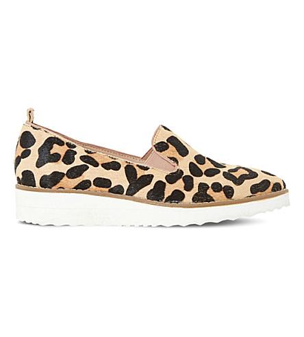 dune leopard print loafers