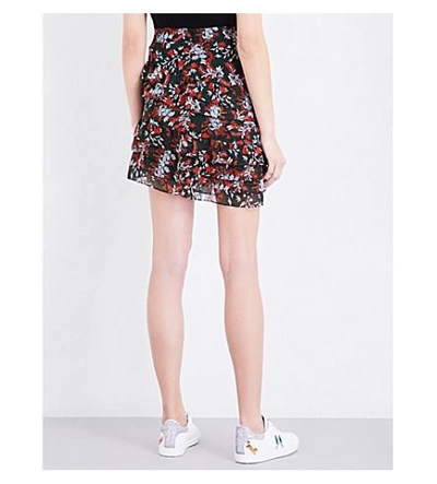 Shop Maje Jerkita Floral-print Crepe Mini Skirt In Imprime