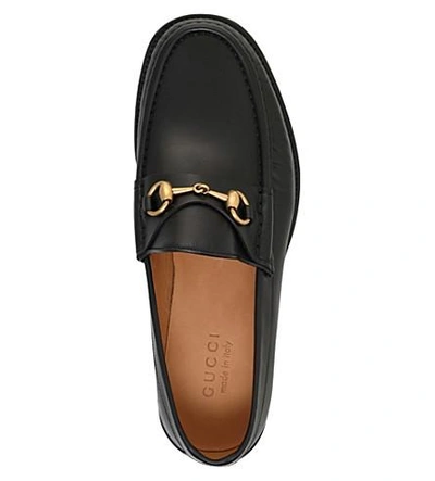 Shop Gucci Alfons Leather Loafers In Black