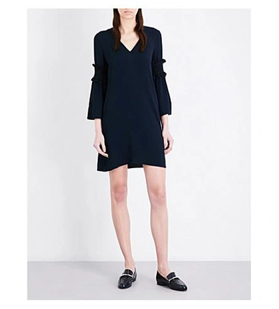 Shop Claudie Pierlot Republique Crepe Dress In Marine