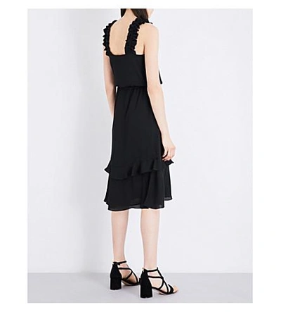 Shop Claudie Pierlot Riviere Crepe Dress In Noir