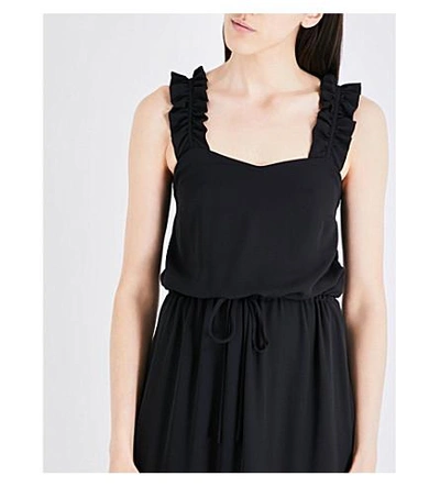 Shop Claudie Pierlot Riviere Crepe Dress In Noir