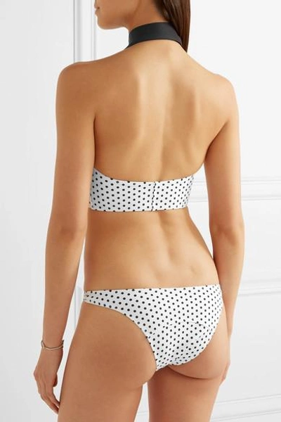 Shop Lisa Marie Fernandez Polka-dot Bonded Bikini In White